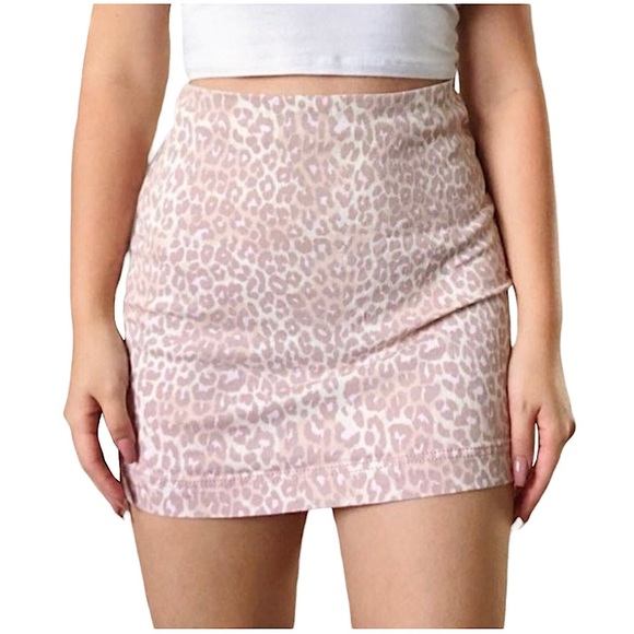 wild fable Dresses & Skirts - ❌ SOLD ❌ Wild Fable Pink Tan Leopard Print Denim Jean Mini Skirt Plus Size 16